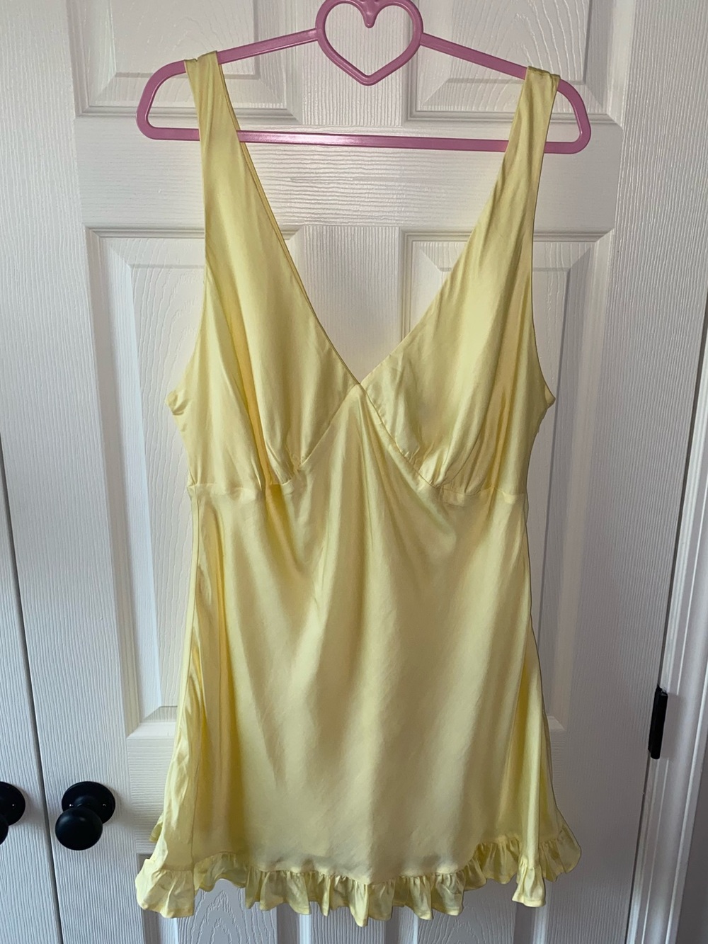VS Pink Yellow Satin Mini Dress